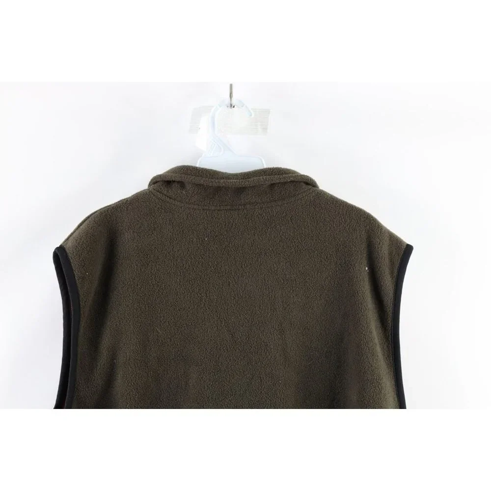 Vintage 90s Streetwear Mens 2XL XXL Full Zip Fleece Vest Jacket Olive Green - Picture 6 of 8